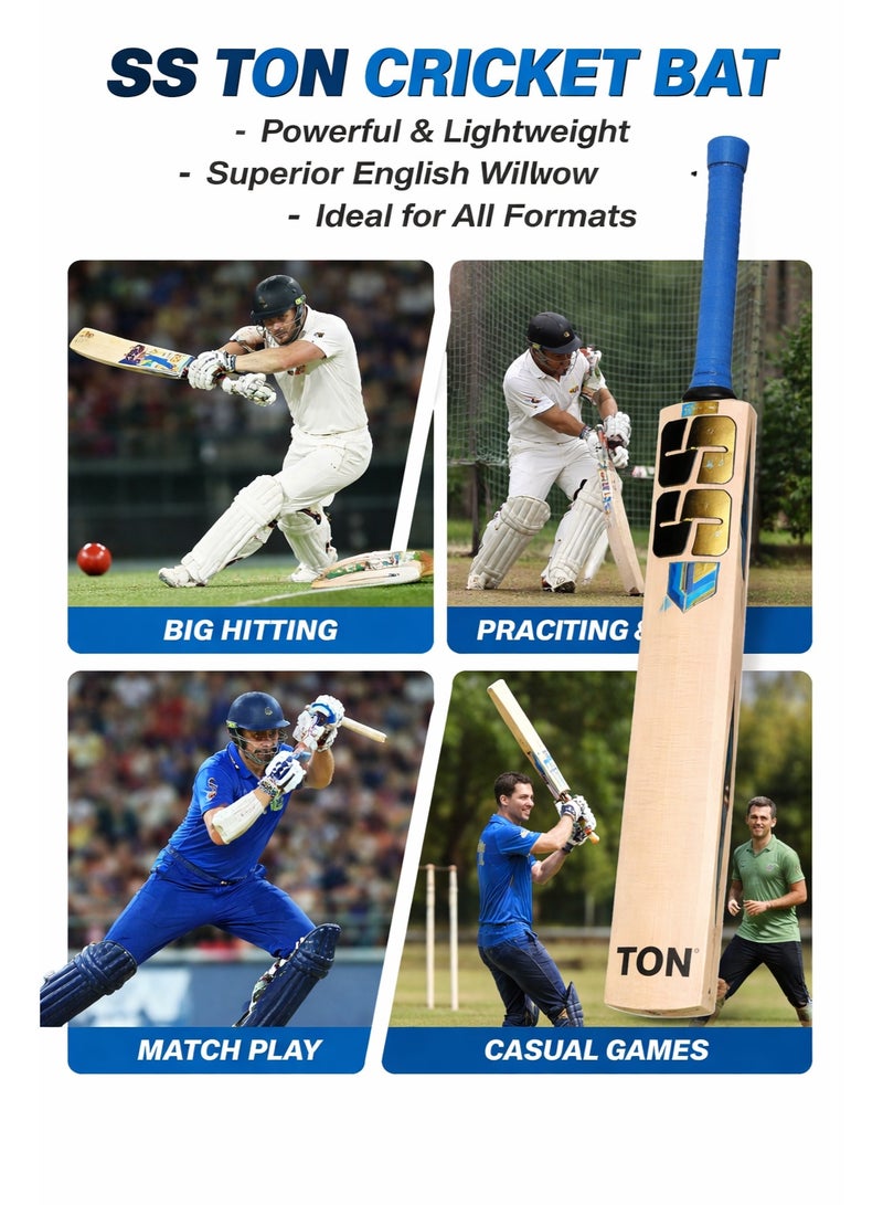 SS TON English Willow Cricket Bat – Full Size | Lightweight & Powerful - Image 3